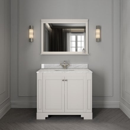 Grosvenor Matt Cream Carrara Marble Vanity Unit 1000mm