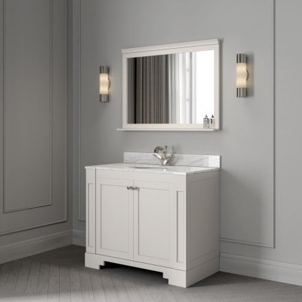 Grosvenor Matt Cream Carrara Marble Vanity Unit 1000mm