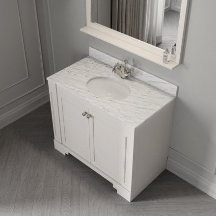 Grosvenor Matt Cream Carrara Marble Vanity Unit 1000mm