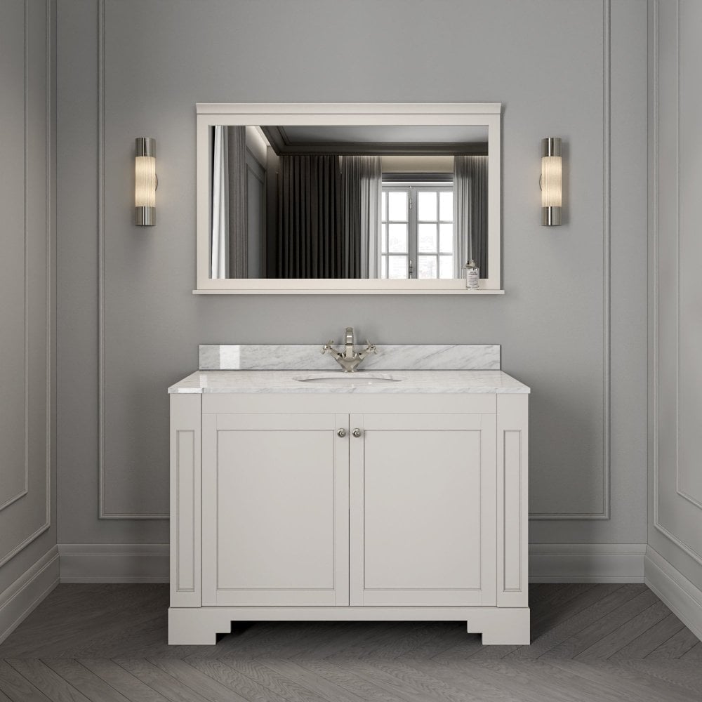 Grosvenor Matt Cream Carrara Marble Vanity Unit 1200mm