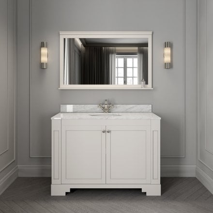 Grosvenor Matt Cream Carrara Marble Vanity Unit 1200mm