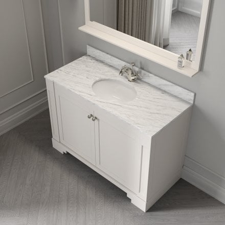 Grosvenor Matt Cream Carrara Marble Vanity Unit 1200mm
