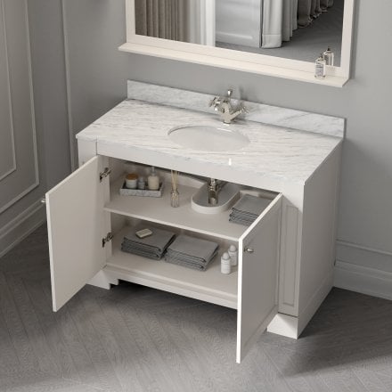 Grosvenor Matt Cream Carrara Marble Vanity Unit 1200mm