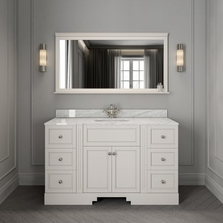 Grosvenor Matt Cream Carrara Marble Vanity Unit 1400mm
