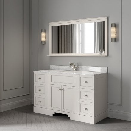 Grosvenor Matt Cream Carrara Marble Vanity Unit 1400mm