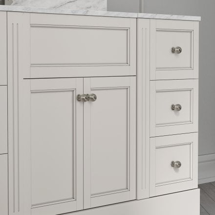 Grosvenor Matt Cream Carrara Marble Vanity Unit 1400mm