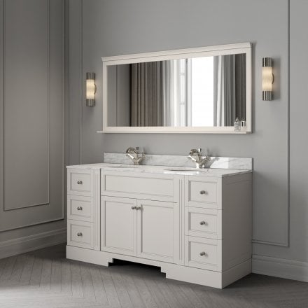 Grosvenor Matt Cream Carrara Marble Vanity Unit 1600mm