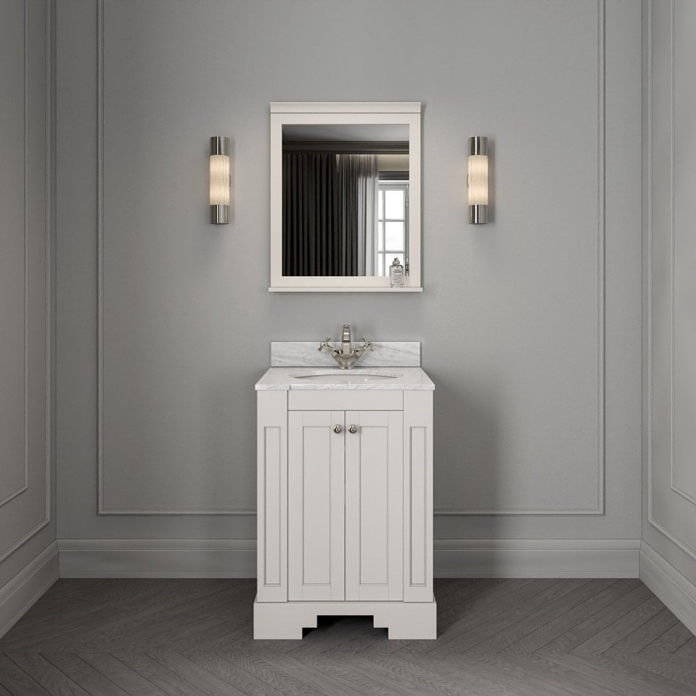 Grosvenor Matt Cream Carrara Marble Vanity Unit 600mm