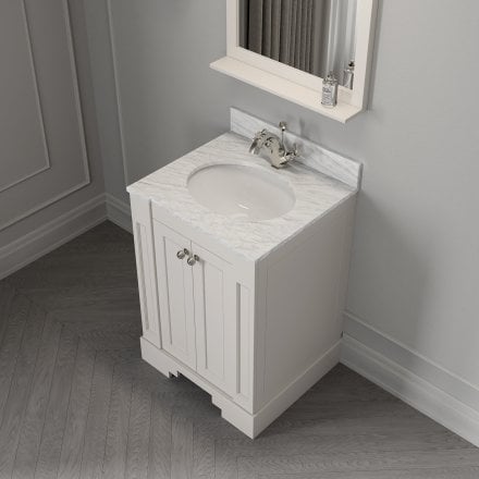 Grosvenor Matt Cream Carrara Marble Vanity Unit 600mm