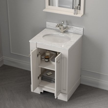 Grosvenor Matt Cream Carrara Marble Vanity Unit 600mm