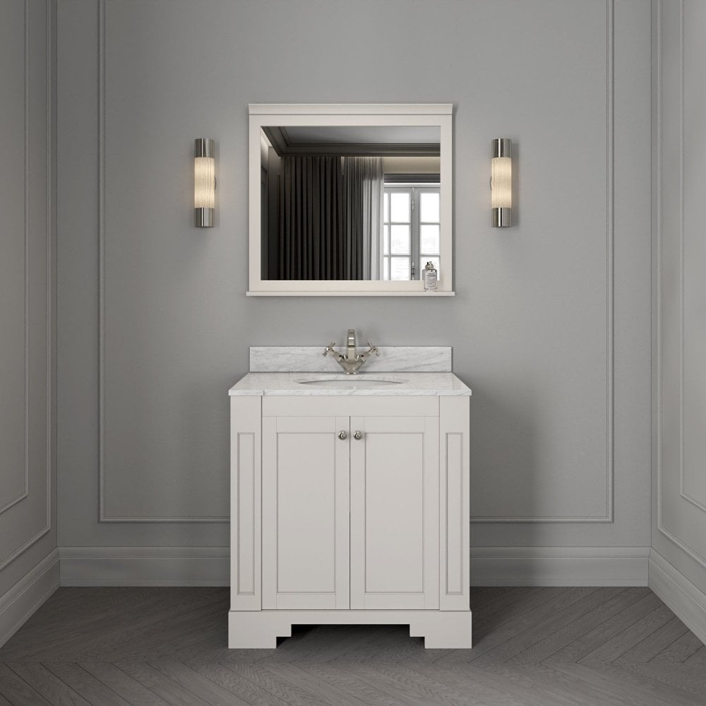 Grosvenor Matt Cream Carrara Marble Vanity Unit 800mm