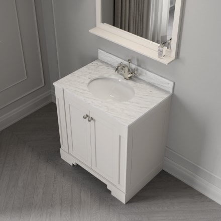 Grosvenor Matt Cream Carrara Marble Vanity Unit 800mm