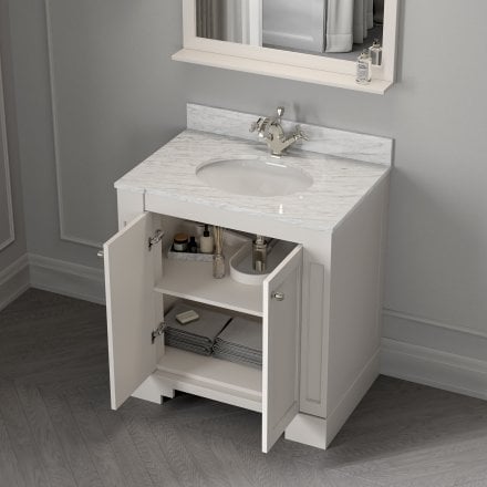 Grosvenor Matt Cream Carrara Marble Vanity Unit 800mm