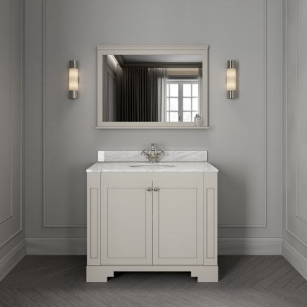 Grosvenor Matt Stone Carrara Marble Vanity Unit 1000mm