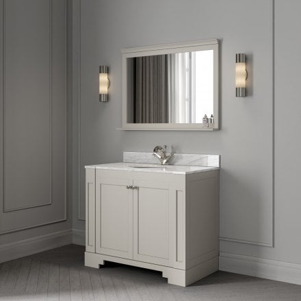 Grosvenor Matt Stone Carrara Marble Vanity Unit 1000mm