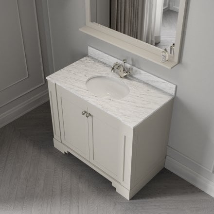 Grosvenor Matt Stone Carrara Marble Vanity Unit 1000mm