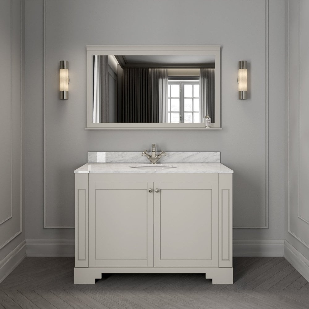 Grosvenor Matt Stone Carrara Marble Vanity Unit 1200mm