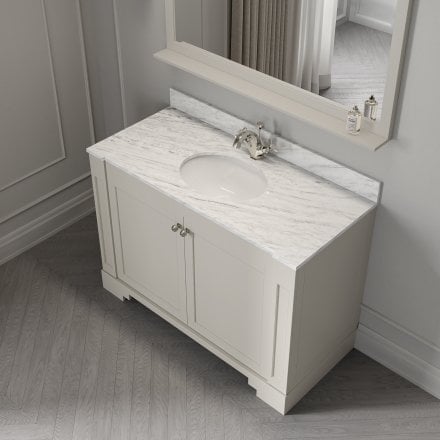 Grosvenor Matt Stone Carrara Marble Vanity Unit 1200mm