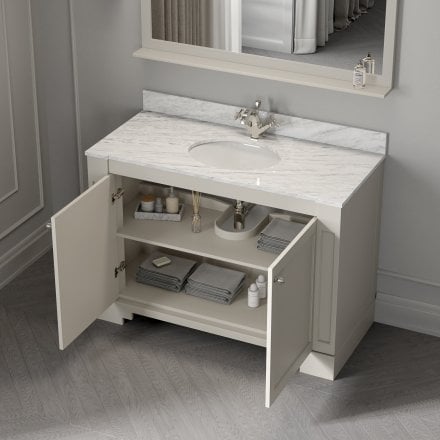 Grosvenor Matt Stone Carrara Marble Vanity Unit 1200mm