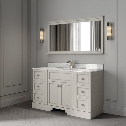 Grosvenor Matt Stone Carrara Marble Vanity Unit 1400mm