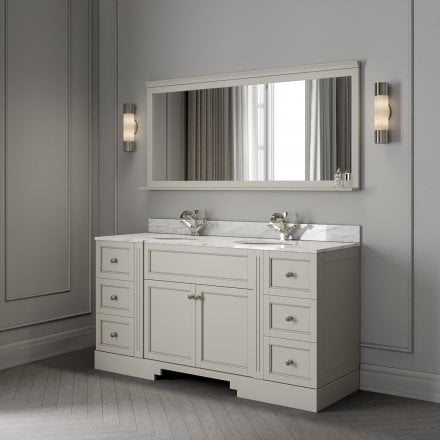 Grosvenor Matt Stone Carrara Marble Vanity Unit 1600mm