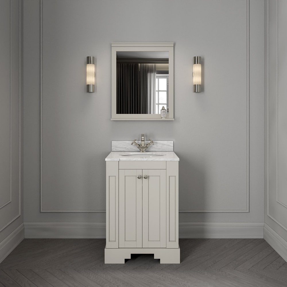 Grosvenor Matt Stone Carrara Marble Vanity Unit 600mm