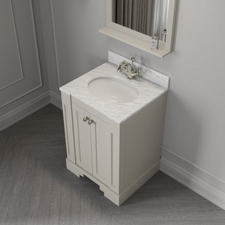 Grosvenor Matt Stone Carrara Marble Vanity Unit 600mm