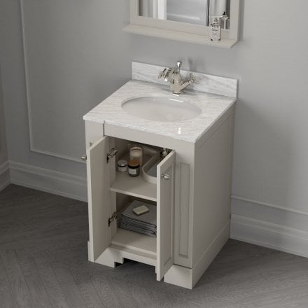 Grosvenor Matt Stone Carrara Marble Vanity Unit 600mm
