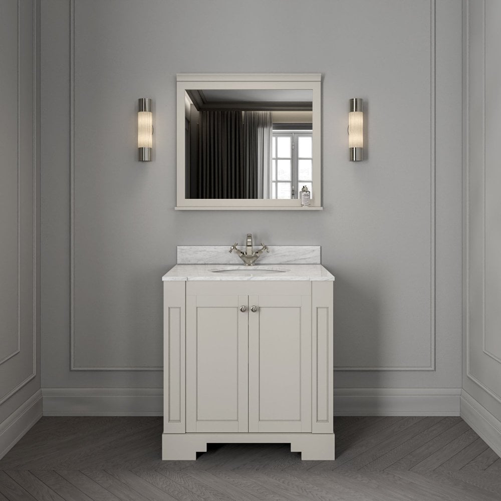 Grosvenor Matt Stone Carrara Marble Vanity Unit 800mm