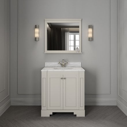Grosvenor Matt Stone Carrara Marble Vanity Unit 800mm