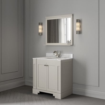 Grosvenor Matt Stone Carrara Marble Vanity Unit 800mm