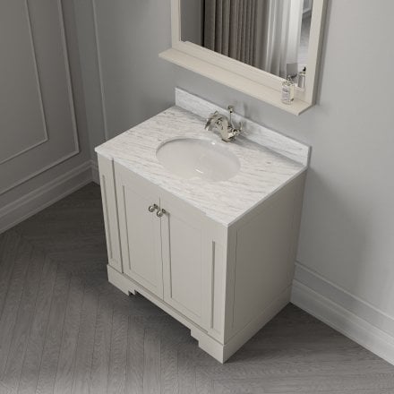 Grosvenor Matt Stone Carrara Marble Vanity Unit 800mm