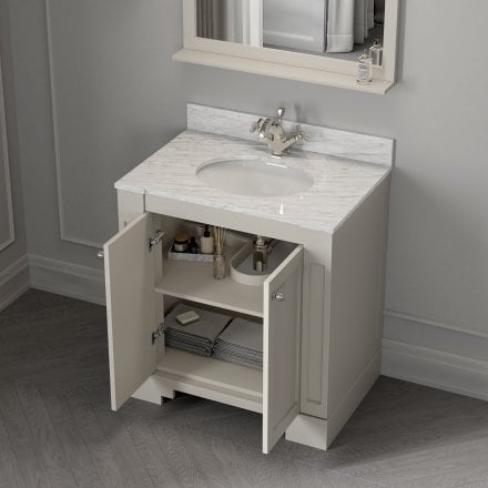 Grosvenor Matt Stone Carrara Marble Vanity Unit 800mm