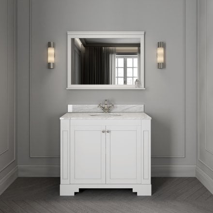 Grosvenor Matt White Carrara Marble Vanity Unit 1000mm
