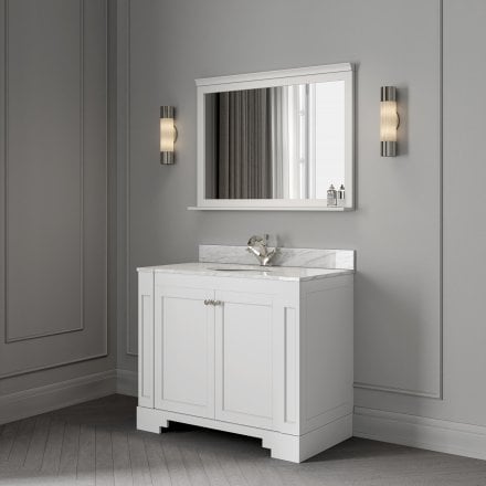 Grosvenor Matt White Carrara Marble Vanity Unit 1000mm