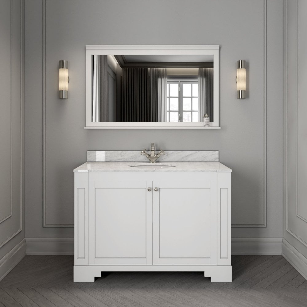 Grosvenor Matt White Carrara Marble Vanity Unit 1200mm