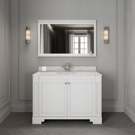 Grosvenor Matt White Carrara Marble Vanity Unit 1200mm