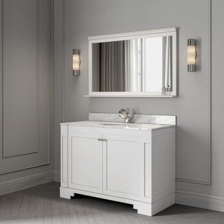 Grosvenor Matt White Carrara Marble Vanity Unit 1200mm