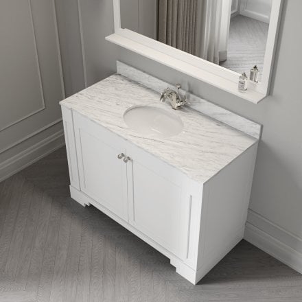 Grosvenor Matt White Carrara Marble Vanity Unit 1200mm