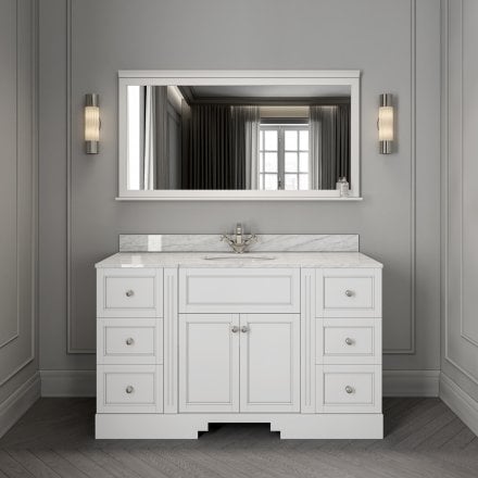 Grosvenor Matt White Carrara Marble Vanity Unit 1400mm