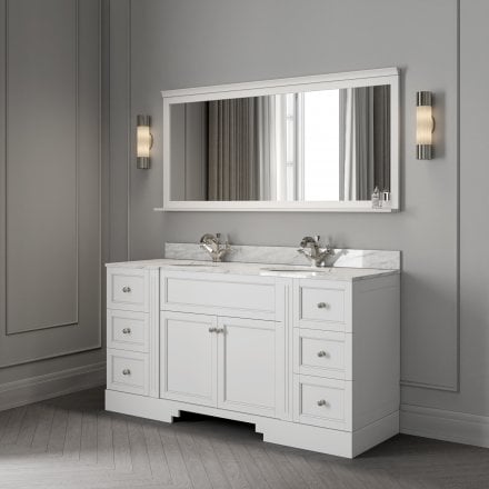 Grosvenor Matt White Carrara Marble Vanity Unit 1600mm