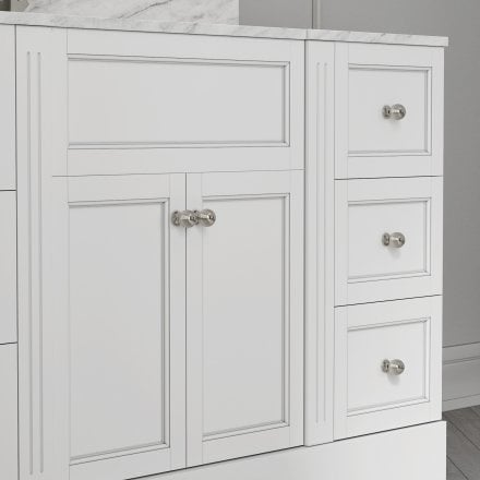 Grosvenor Matt White Carrara Marble Vanity Unit 1600mm
