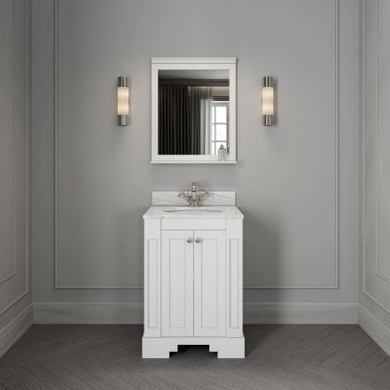 Grosvenor Matt White Carrara Marble Vanity Unit 600mm