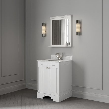 Grosvenor Matt White Carrara Marble Vanity Unit 600mm