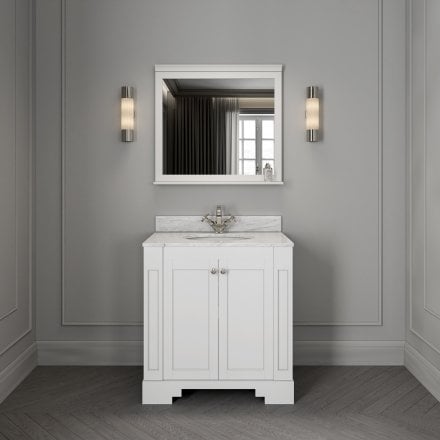 Grosvenor Matt White Carrara Marble Vanity Unit 800mm