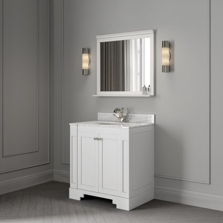 Grosvenor Matt White Carrara Marble Vanity Unit 800mm