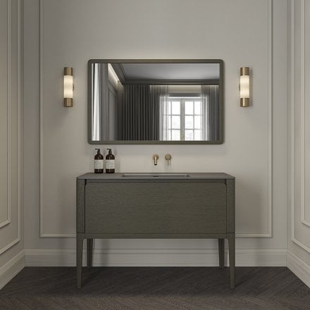 Jumeirah Vanity Unit with Stone Basin (Dark Oak 1200mm)