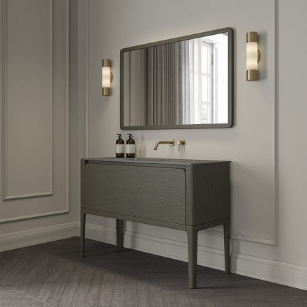 Jumeirah Vanity Unit with Stone Basin (Dark Oak 1200mm)