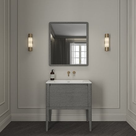 Jumeirah Vanity Unit with Stone Basin (Grey Oak 800mm)