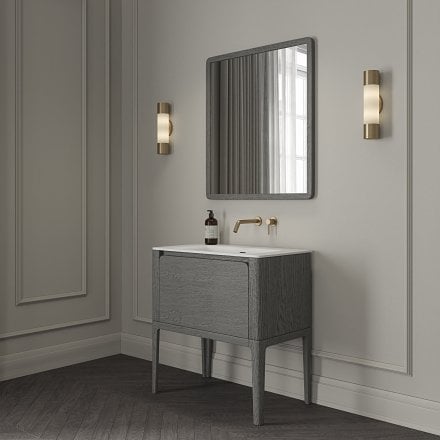 Jumeirah Vanity Unit with Stone Basin (Grey Oak 800mm)